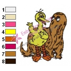 Big Bird and Snuffy Embroidery Design